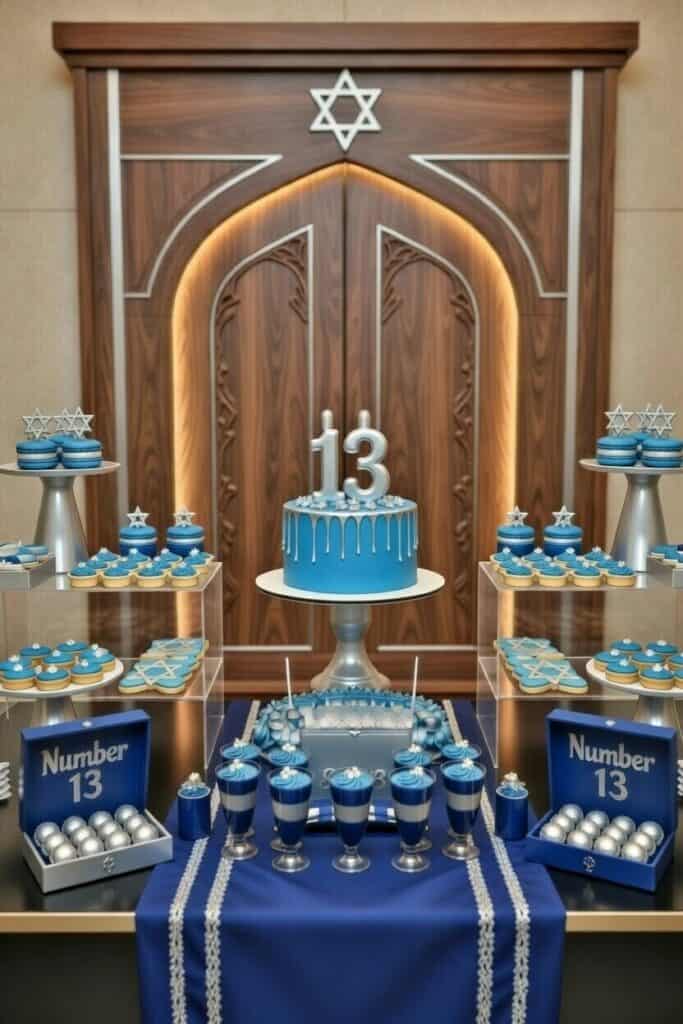 בר קינוחים לבר מצווה עם עוגת מרכז